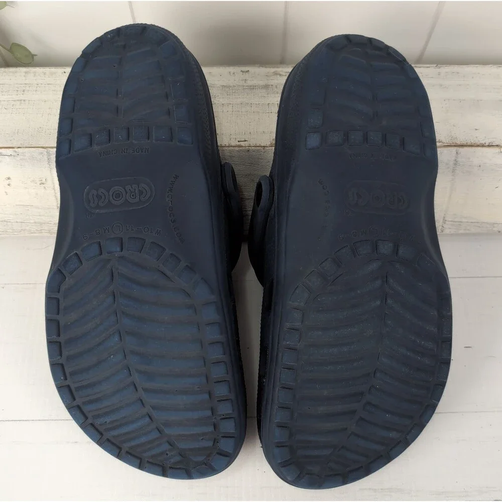 Crocs Navy Blue L Women's Size 10-11 Men's Size 8-9 Clogs Slip-On